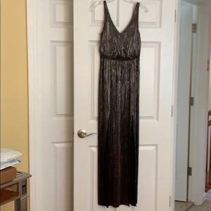 BCBG generation gunmetal metallic gown.